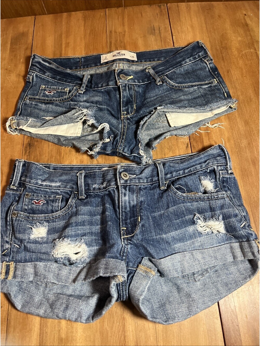 Vintage Hollister Y2K Micro Jean Shorts Size 3, Set Of 2
